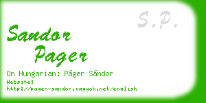 sandor pager business card
