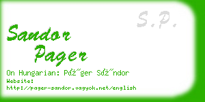 sandor pager business card